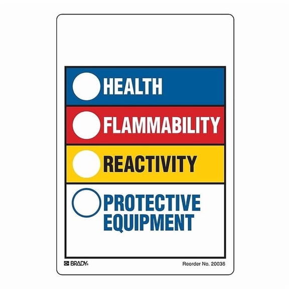 Brady Label, HMIG, Polystyrene, 4 in W, 5 7/8 in H 20036VLS