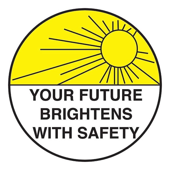 Brady Hard Hat Label, Vinyl, Circle, White 42290