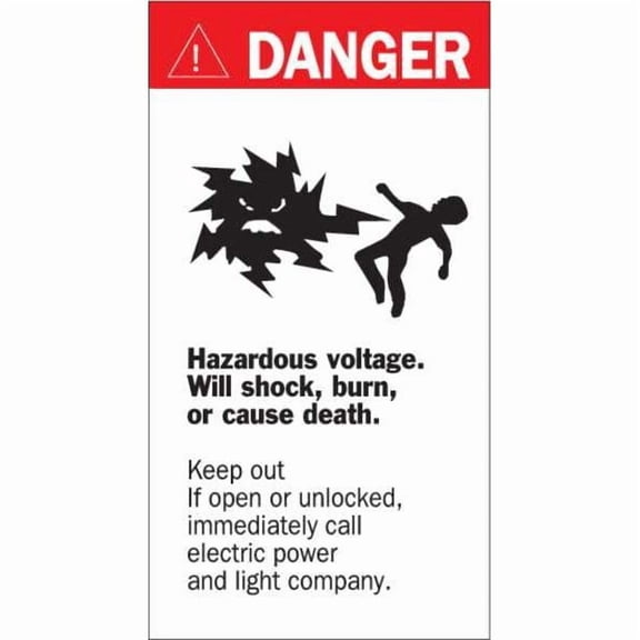 Brady Hazardous Voltage Label,8in x 4.5in 46347