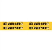 Brady Hot Water Supply Pipe Marker, 1.125" H x 7" W, Card of 4, Each J05201791