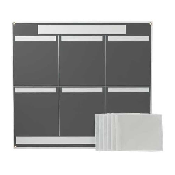 Brady LEAN METRIC BOARD 37.25INX34.25IN GREY 114614