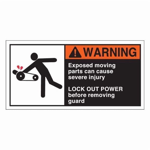 Warning Label,2-1/2inHx5inW,HP Poly.,PK5, 96155 96155