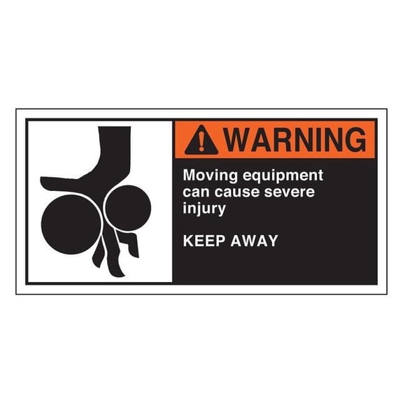 Brady Warning Label,2-1/2inHx5inW,HP Poly.,PK5, 96159 96159