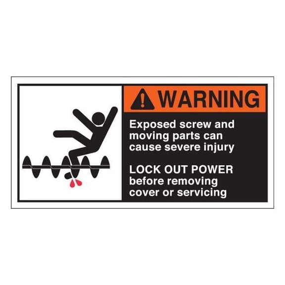 Warning Label,2-1/2inHx5inW,HP Poly.,PK5, 96165 96165