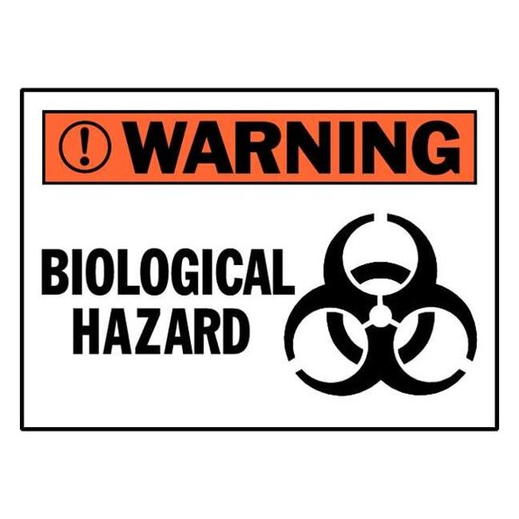 Brady Safety Label, Biological Hazard, Polyester, 5 in W, 3 1/2 in H 86154