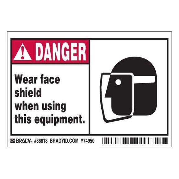 Brady Label,3 1/2 inx5 in,Polyester,PK5 86818