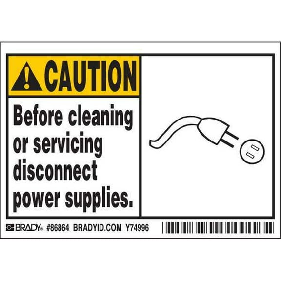 Brady Label,3 1/2 inx5 in,Polyester,PK5 86864