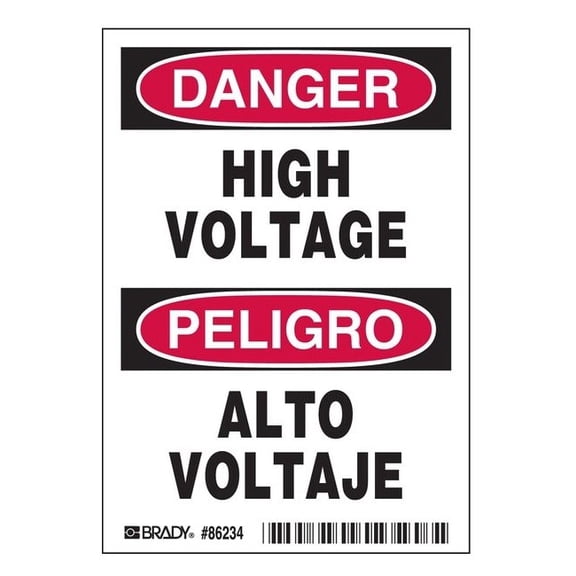 Brady Label,5 inx3 1/2 in,Polyester,PK5 86234