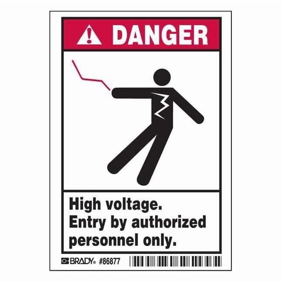 Brady Label,5 inx3 1/2 in,Polyester,PK5 86877