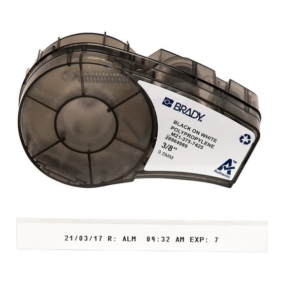 Brady Label, Black/White, Labels/Roll: Continuous M21-375-7425