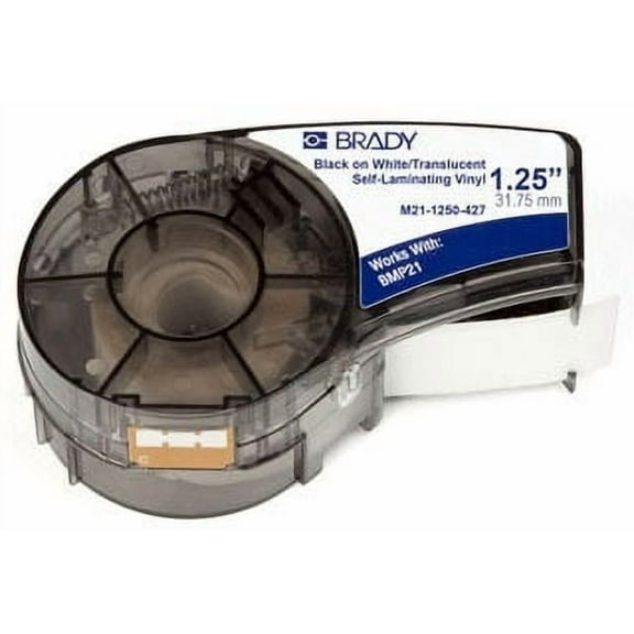 Brady Label Tape Cartridge, Black on White, Labels/Roll: Continuous M21-1250-427