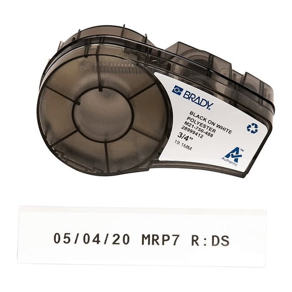 Brady Label Tape Cartridge, Black on White, Labels/Roll: Continuous M21-750-488