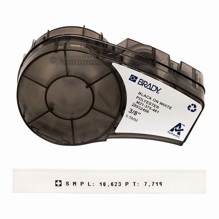 Brady - M21-375-461 - Brady M21-375-461 Black on White Polyester Continuous Thermal Transfer Printer Label Cartridge -