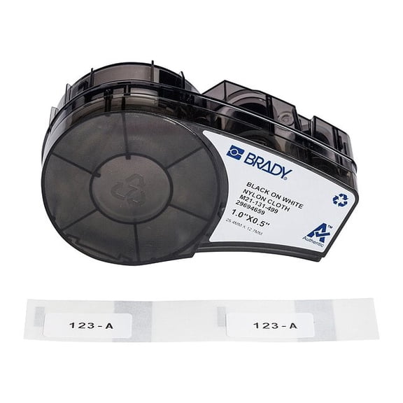 Brady Label/RibbonCartridge,White,Matte,1inW M21-131-499