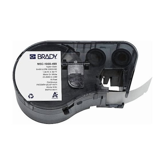 Brady Label/RibbonCartridge,White,Matte,1inW M5C-1000-499
