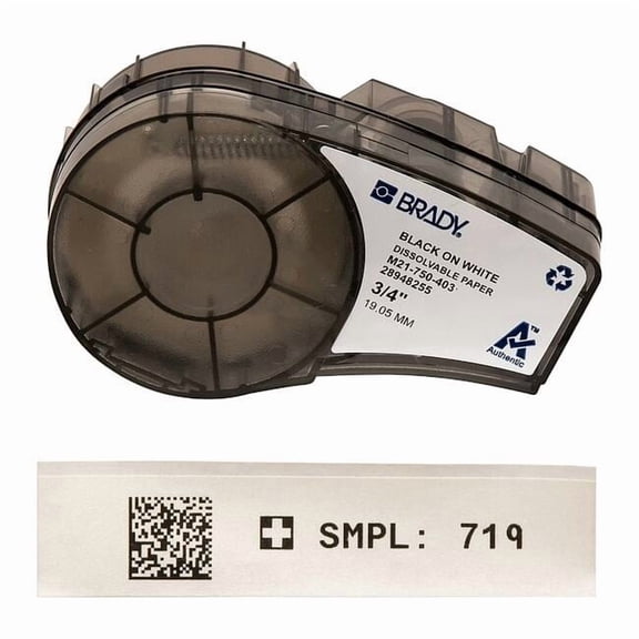 Brady Water Soluble Paper Labels for Bady M210 and M211, 3/4inW M21-750-403