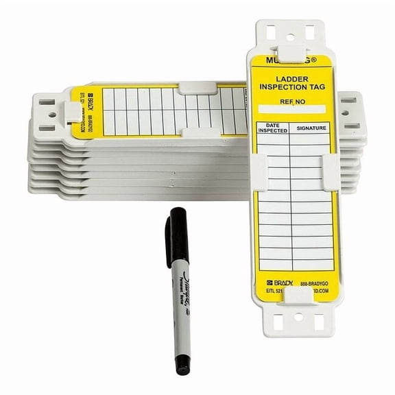 Tag, Maintenance, Plastic, Yellow on White, Rectangle, 10 PK LAD-EITH/L12