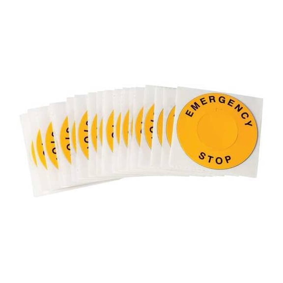 Brady LegndPlatLabel,EmergencyStp,Blk/Ylw,PK25 THTEP-196-593YL