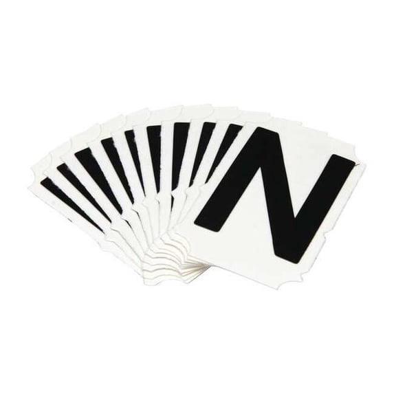 Brady LetterLabel,Polyester,2inH,1-5/8inW,PK10 5050-N