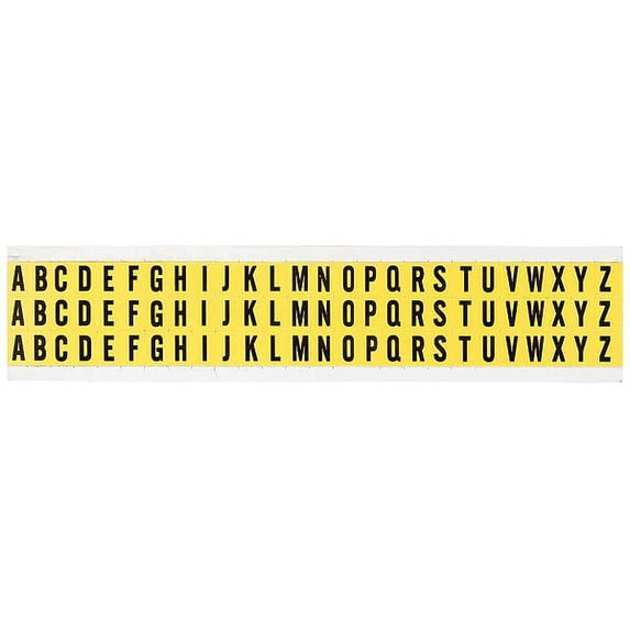 Brady Letter Label,A Thru Z,1/2in.Hx11/32in.W 34138