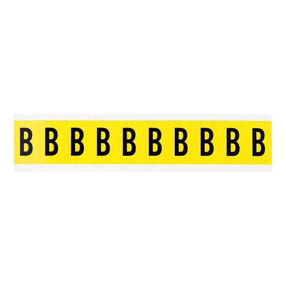 Brady Letter Label, B, 1-1/2in.Hx7/8in.W, Vinyl, PK10 3430-B