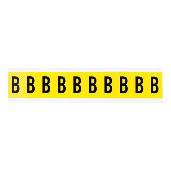 Brady Letter Label, B, 1-1/2in.Hx7/8in.W, Vinyl, PK10 3430-B
