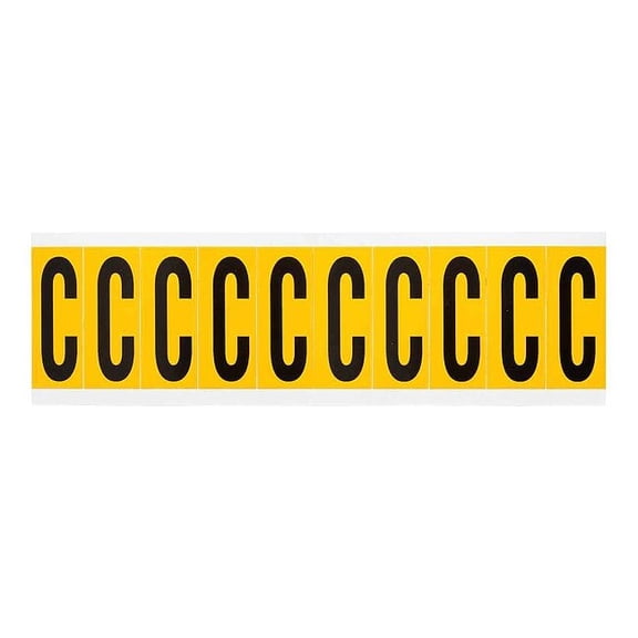 Brady Letter Label, C, 2-1/4in.Hx7/8in.W 1534-C