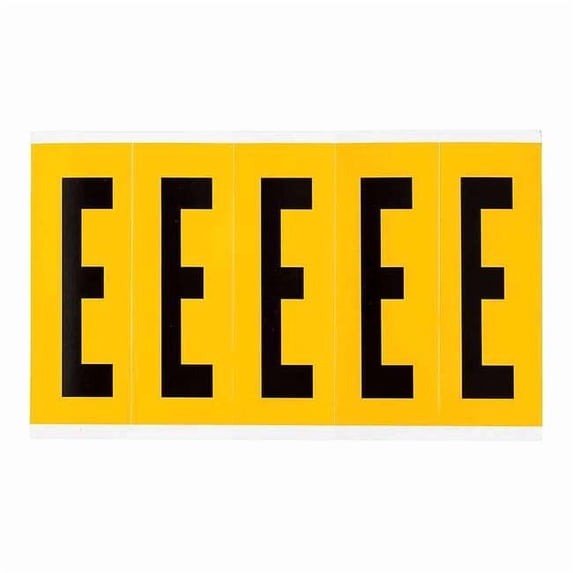 Brady Letter Label, E, 5in.Hx1-3/4in.W, Vinyl 1560-E