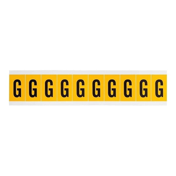 Brady Letter Label, G, 1-1/2in.Hx7/8in.W 1530-G