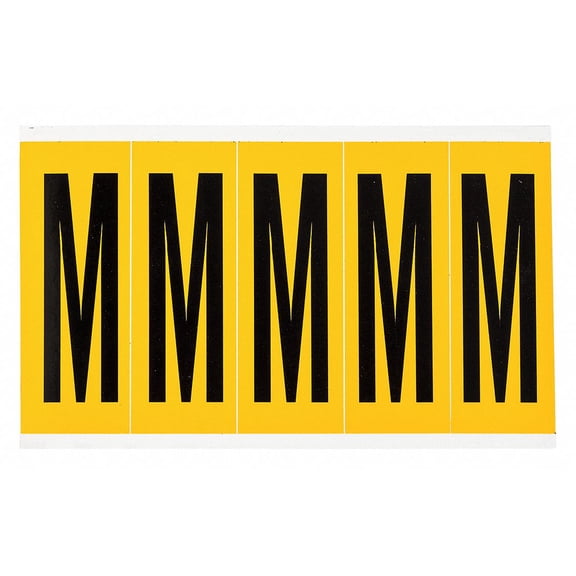 Brady Letter Label,M,5in.Hx1-3/4in.W,Vinyl  1560-M