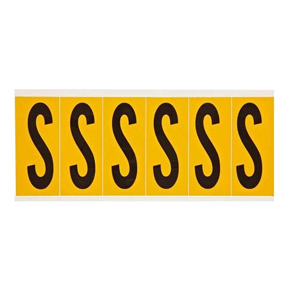Brady Letter Label,S,1-1/2 in. W x 3-1/2 in. H 1550-S