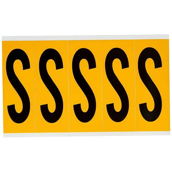 Brady Letter Label,S,5inHx1-3/4inW,No. Cards 1 1560-S