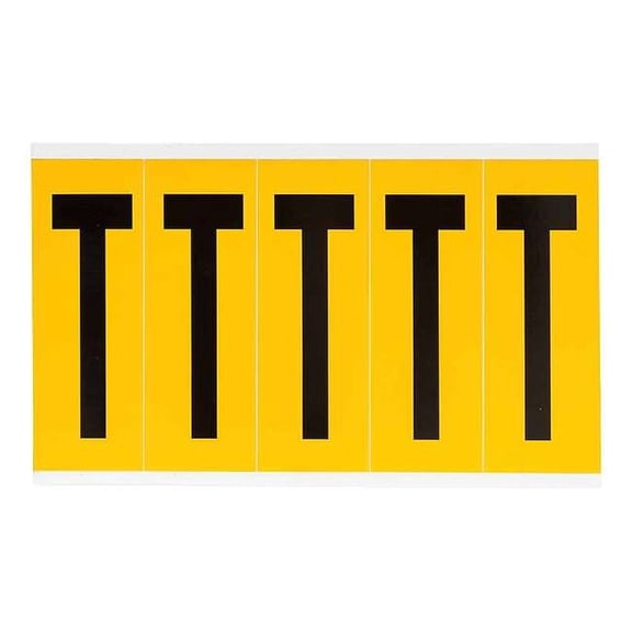 Brady Letter Label, T, 5inHx1-3/4inW, No. Cards 1 1560-T