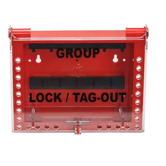 Brady Lock Box,4" D,11" H,13" W,Plastic,Red 152189