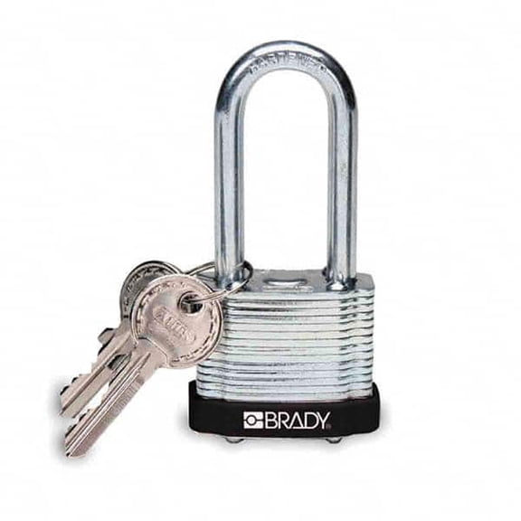 Brady Lock, Steel, 2.0In, Kd, Black 99548