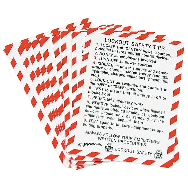 Brady Lock out tag out Wallet Cards,PK10 LOSC13 BI - Walmart.com