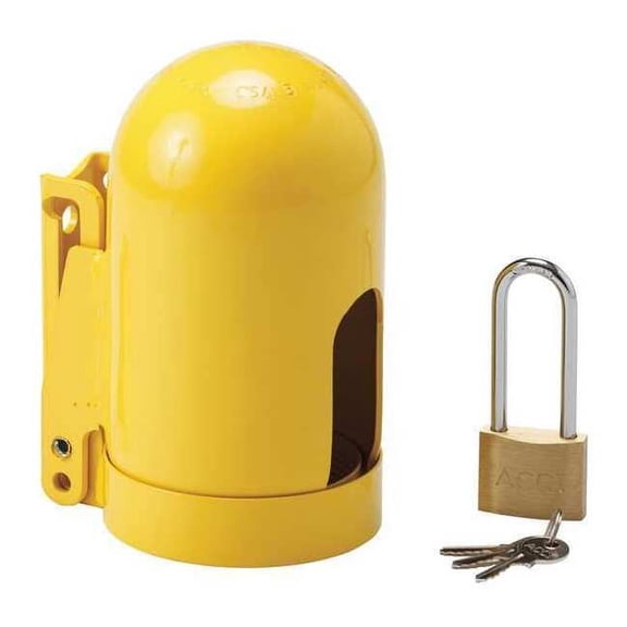 Locking Cylinder Cap, Course Thread, Yellow, Steel, 1 Max. No. of Padlocks