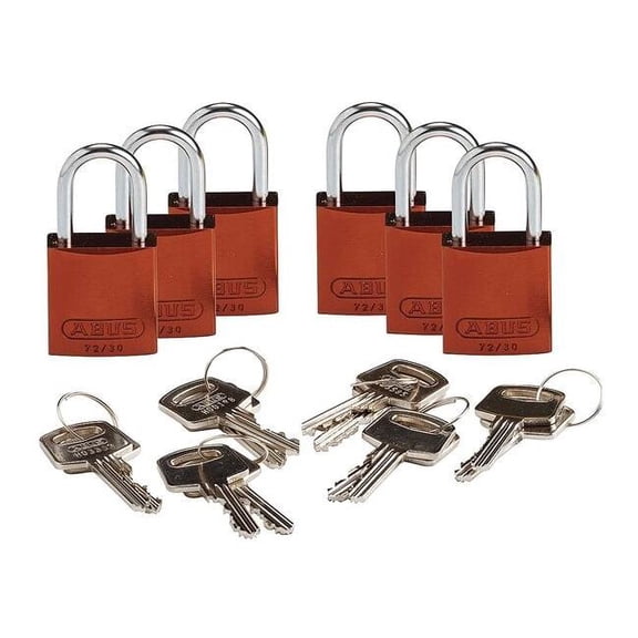 Brady Lockout Padlock,KA,Brown,1-7/16"H,PK6 133294