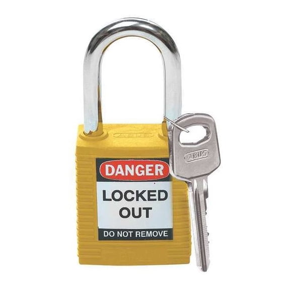Brady Lockout Padlock,KA,Yellow,1-3/4"H,PK3 105888