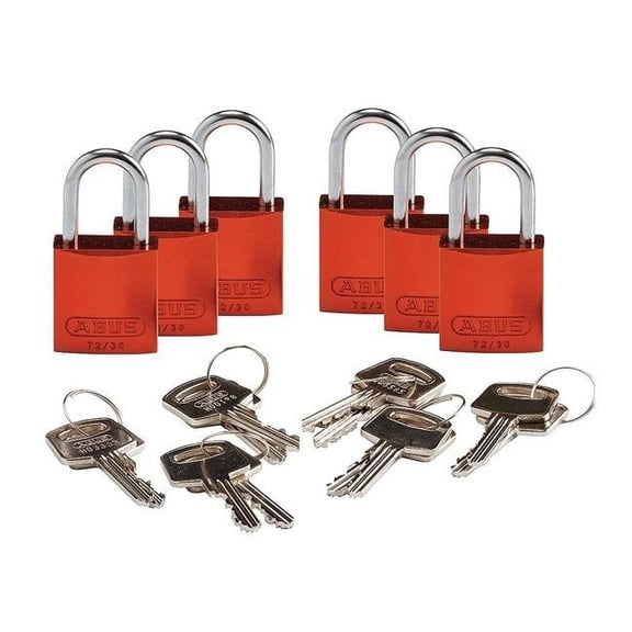 Brady Lockout Padlock,KD,Orange,1-7/16"H,PK6 133265