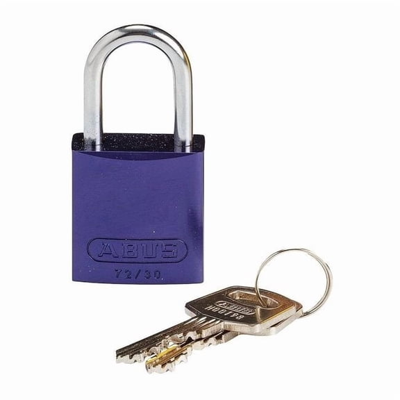 Lockout Padlock, Keyed Different, Aluminum, Purple, 1 in Shackle Height, 1 1/4 in Body Width