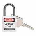 thumbnail image 1 of Lockout Padlock, Keyed Different, Nylon, White, 1 in Shackle Height, 1 3/16 in Body Width, 1 of 1