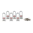 thumbnail image 1 of brady 118925 lockout padlock, kd, white, 1/4 in., pk6, 1 of 1
