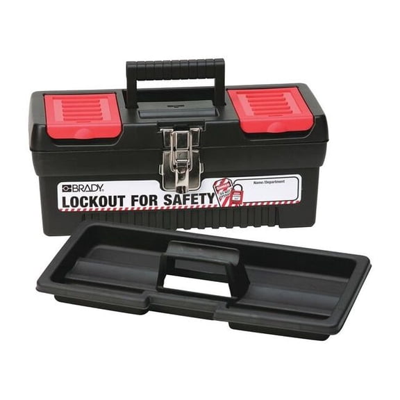 Brady Lockout Tool Box, Polypropylene, 14" Width, 7-1/8" Height 105905
