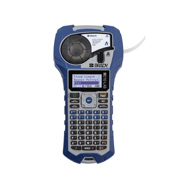 Brady M210-LAB Portable Label Printer, Blue/Gray, 9.5 in H x 4.5 in W x 2.5 in D CA3