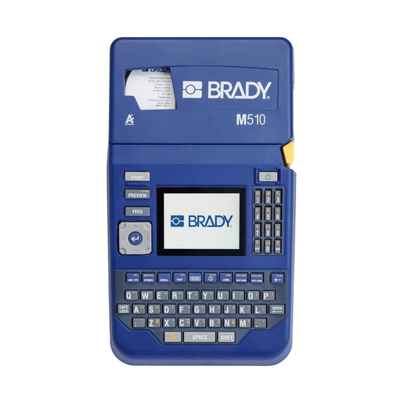 Brady M510 Portable Industrial Label Printer Kit with Laboratory ID Software, Carrying Case, Label Cartridge, Rechargeable Battery and Charger, 3.75" H x 5.75" W x 10" D J101