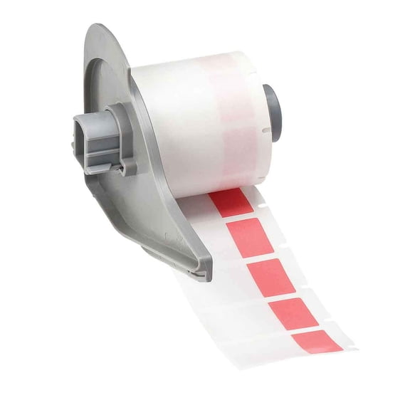 Brady M71-30-427-RD 0.75" Width x 1.5" Height Red/Translucent Color B-427 Self-Laminating Vinyl Labels With Matte Finish For BMP71 Label Printer (250 Per Roll) CA2