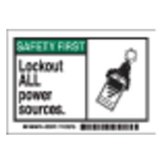 Brady Machine/Equipment Label,PK5, 86879 86879
