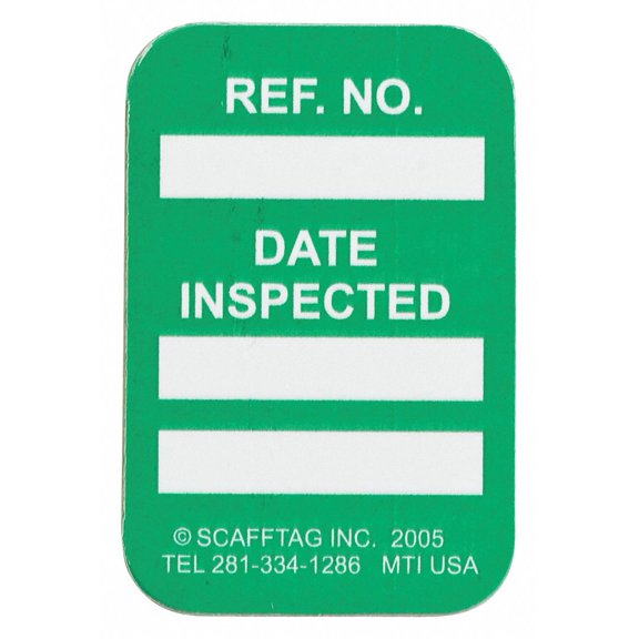 Brady Microtag(r) Inspected Insr,Wht/Grn,PK100  MIC-MTIUSA G