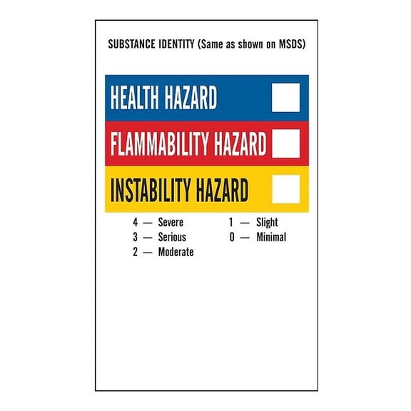 Brady GHS Label, 8 in H, 3 in W, Vinyl, PK500 121164